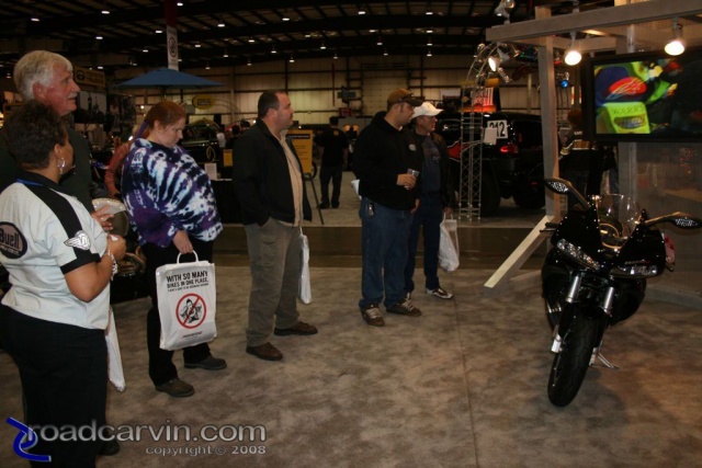Checking out the Buell 1125R at the 2007 Cycle World IMS in San Mateo, California
